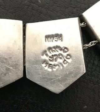 Antonio Pineda Manner Antique Sterling Silver Midcentury Zig - Zag Necklace 970 3