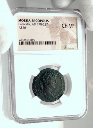CARACALLA & PLAUTILLA Roman Marriage Ancient Nicopolis Roman Coin NGC i77352 3