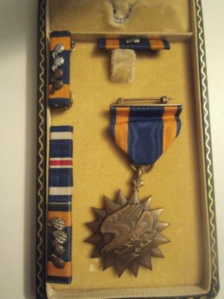 Ww2 Us Air Medal Wrapped Brooch Named With Some Of Vets Paperwork