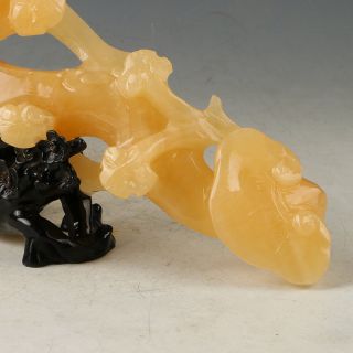 Rare 100 NATURAL YELLOWER JADE HAND CARVED RUYI STATUE RN 3