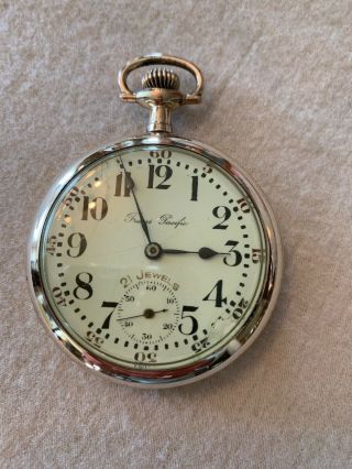 Antique Trans Pacific 16size Pocket Watch,  And Runs