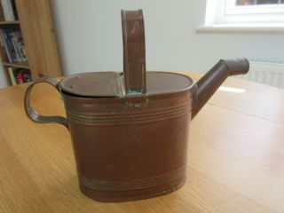Vintage Copper Watering Can With Lid Patina No Leaks Architectural Style