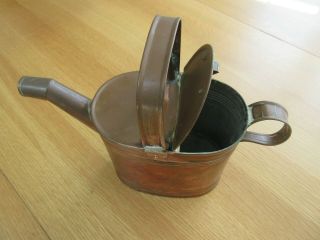 Vintage Copper Watering Can With Lid Patina No Leaks Architectural Style 2