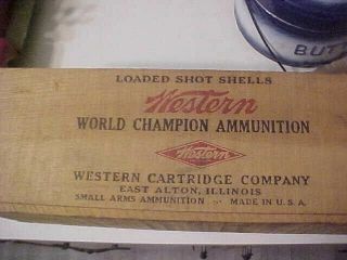 Western Cartrtidge Ammo Wood Box Small Arms Loaded Shot Shells X 410