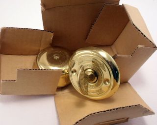 Vintage Dutch Colonial Door Bell w/Original Box Lacquered Brass Made in Japan. 2
