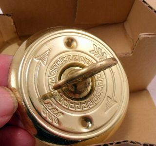 Vintage Dutch Colonial Door Bell w/Original Box Lacquered Brass Made in Japan. 3