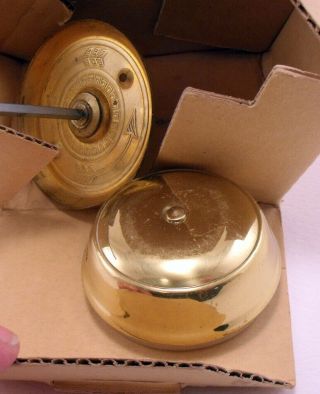 Vintage Dutch Colonial Door Bell w/Original Box Lacquered Brass Made in Japan. 6