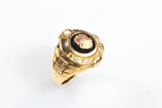 10k Gold Oldsmobile Diamond Ring 35 Years Loyal Service Size 8 Rare