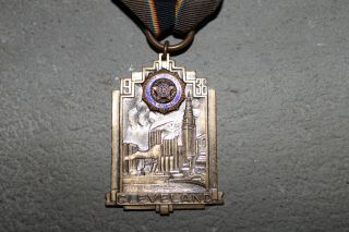 1936 d.  AMERICAN LEGION ' CLEVELAND ' CONVENTION DOUBLE SIDED MEDAL W/RIBBON,  PB 2