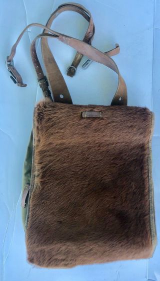 WWII WW2 German Pony Hair Pack,  Tornister Name and Marked 3