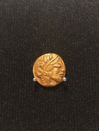 Ancient Greek Gold Owl Coin of Attica Athens 2