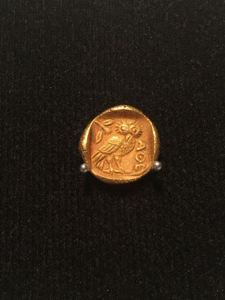 Ancient Greek Gold Owl Coin of Attica Athens 4