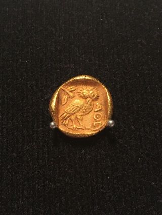 Ancient Greek Gold Owl Coin of Attica Athens 5