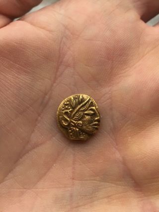 Ancient Greek Gold Owl Coin of Attica Athens 7