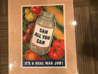 Vintage Wwii Poster Can All You Can 1943 Usa Homefront Owi Poster 77