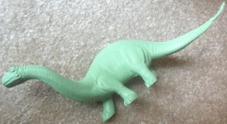Vintage 1960s Marx Prehistoric Playset - Green Brontosaurus Dinosaur Figure