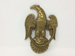 Large Heavy Vintage Brass/bronze Shield Eagle Door Knocker