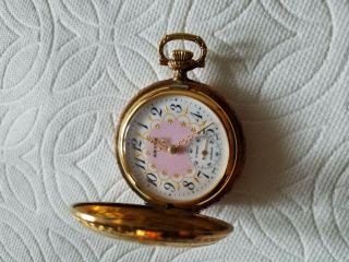 Vintage/antique Arnex Time Co.  Gold 17 Jewels Pocket Watch Swiss Made