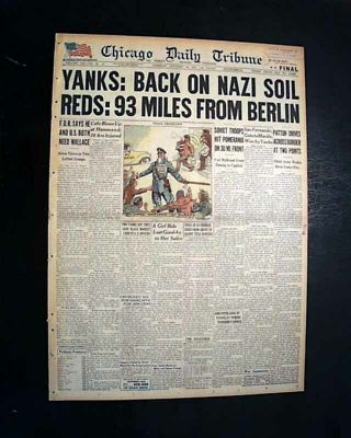 Third U.  S.  Army George S.  Patton Post Battle Of The Bulge 1945 Wwii Newspaper