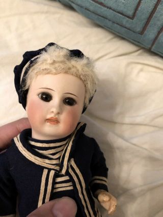 Rare Antique All 9” Belton Sonneberg French Market Doll Mariner Costume 5