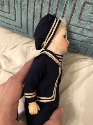 Rare Antique All 9” Belton Sonneberg French Market Doll Mariner Costume 7