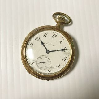 F075 Antique Hamilton Solid 14k Y Gold Mechanical Pocket Watch 23j Case