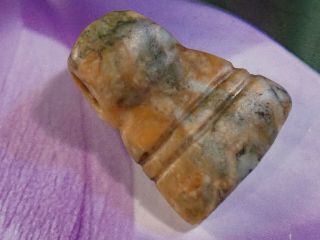 Ancient Pre - Columbian - Mesoamer.  Mayan Jade Belize Found Pendant Bead 34.  5 By Mm