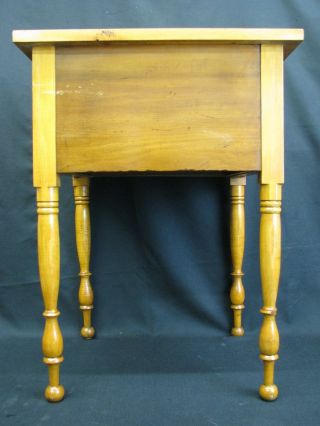 Antique Mid - 19th Century Tiger Maple Two Drawer Stand; Nicely Turned Legs 4