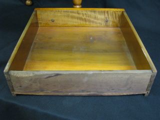 Antique Mid - 19th Century Tiger Maple Two Drawer Stand; Nicely Turned Legs 8