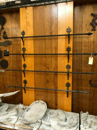 Set Of Four 1930s Hand Hewn Wrought Iron Curtain Rods By Architect Frank Forster