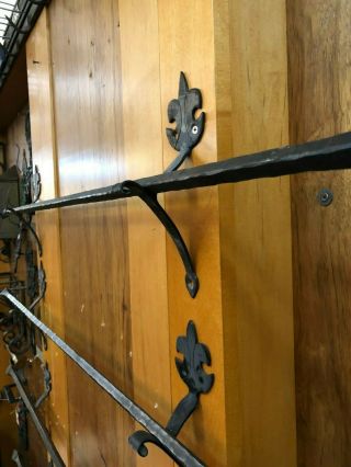 Set of Four 1930s Hand Hewn Wrought Iron Curtain Rods by Architect Frank Forster 5