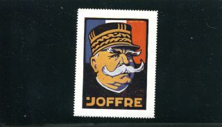 Vintage Poster Stamp Label Wwi Military World Leaders General Joffre France Im