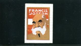 Vintage Poster Stamp Label Wwi Leaders Francis Joseph Emperor Franz Josef Im