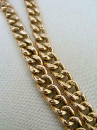 Extra Long 9ct Solid Gold Antique Albert Watch Chain/Necklace.  52.  9 gms. 10
