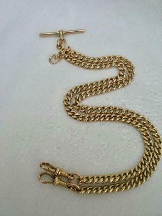 Extra Long 9ct Solid Gold Antique Albert Watch Chain/necklace.  52.  9 Gms.
