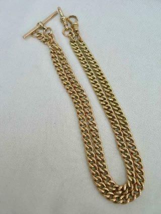 Extra Long 9ct Solid Gold Antique Albert Watch Chain/Necklace.  52.  9 gms. 2