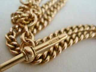 Extra Long 9ct Solid Gold Antique Albert Watch Chain/Necklace.  52.  9 gms. 4