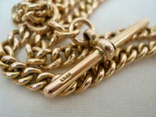 Extra Long 9ct Solid Gold Antique Albert Watch Chain/Necklace.  52.  9 gms. 5