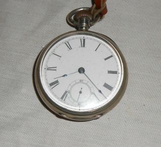 Antique A.  W.  Co.  Waltham,  Sterling Pocket Watch 1884 Runs,  Creighton College