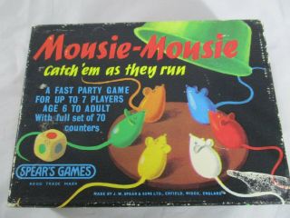 Mousie Mousie Vintage Spears Game 1963 A Fast Party Game.