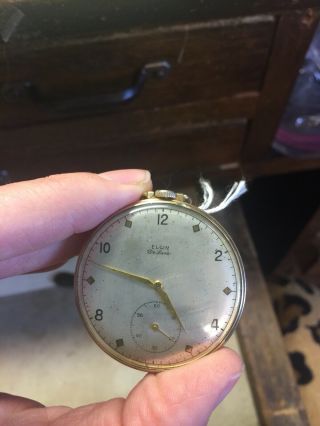 Vintage Elgin Deluxe 10kt Gold Filled 17 Jewels Pocket Watch,  Not Running