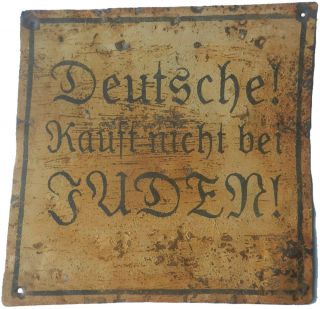 German Sign Before Ww2 Wwii Judaica Germany Text Deutsche Kauft Nicht Bei Juden