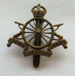 Wwi Army Cyclist Corps Cap Badge 16 Spoke Old Military Insignia British Rare