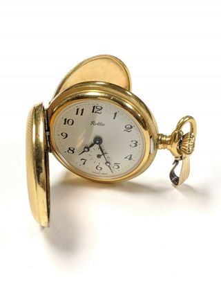 Rollie By Areo Pocket Watch Pendant Incabloc Swiss 17 Jewels Mini Hunter Runs