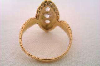 Rare 18ct Gold Old Cut Diamonds Enamel & Snake Shoulders Georgian Ring c1818 6