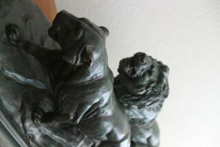 “Lion & Lioness” French Antique Bronze Sculpture by Paul Edouard Delabrierre 8