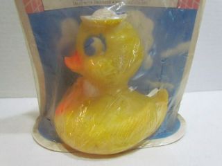RUBBER DUCK VINYL SQUEEZE TOY by SANITOY VINTAGE c.  1970 ' s MIP SQUEAKS 2