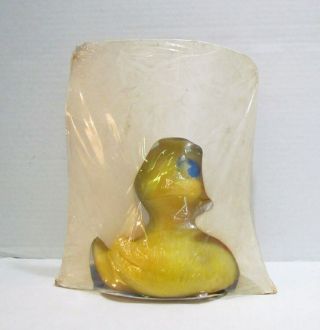 RUBBER DUCK VINYL SQUEEZE TOY by SANITOY VINTAGE c.  1970 ' s MIP SQUEAKS 3