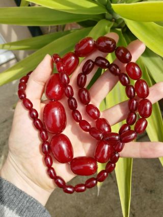 Huge Antique Cherry Amber Bakelite Faturan 85g 10