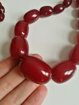 Huge Antique Cherry Amber Bakelite Faturan 85g 3